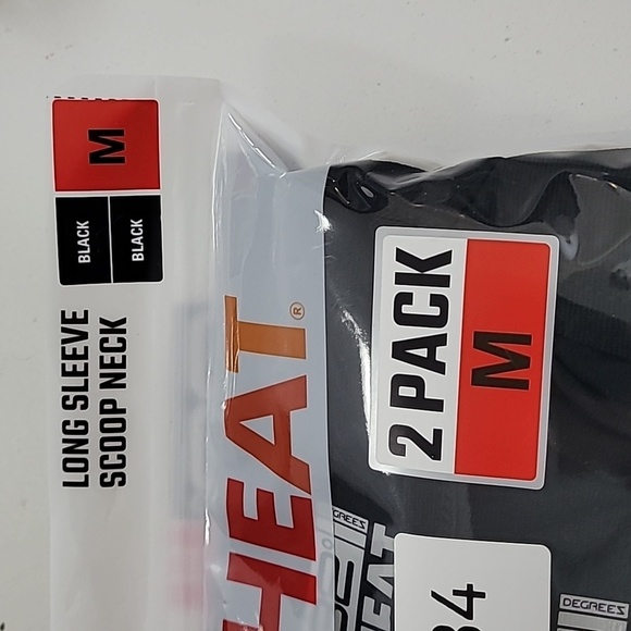 NEW 32 Degrees Heat Based Layer Women's 2 Black Long Sleeve Scoop Neck Tops M - Picture 2 of 4